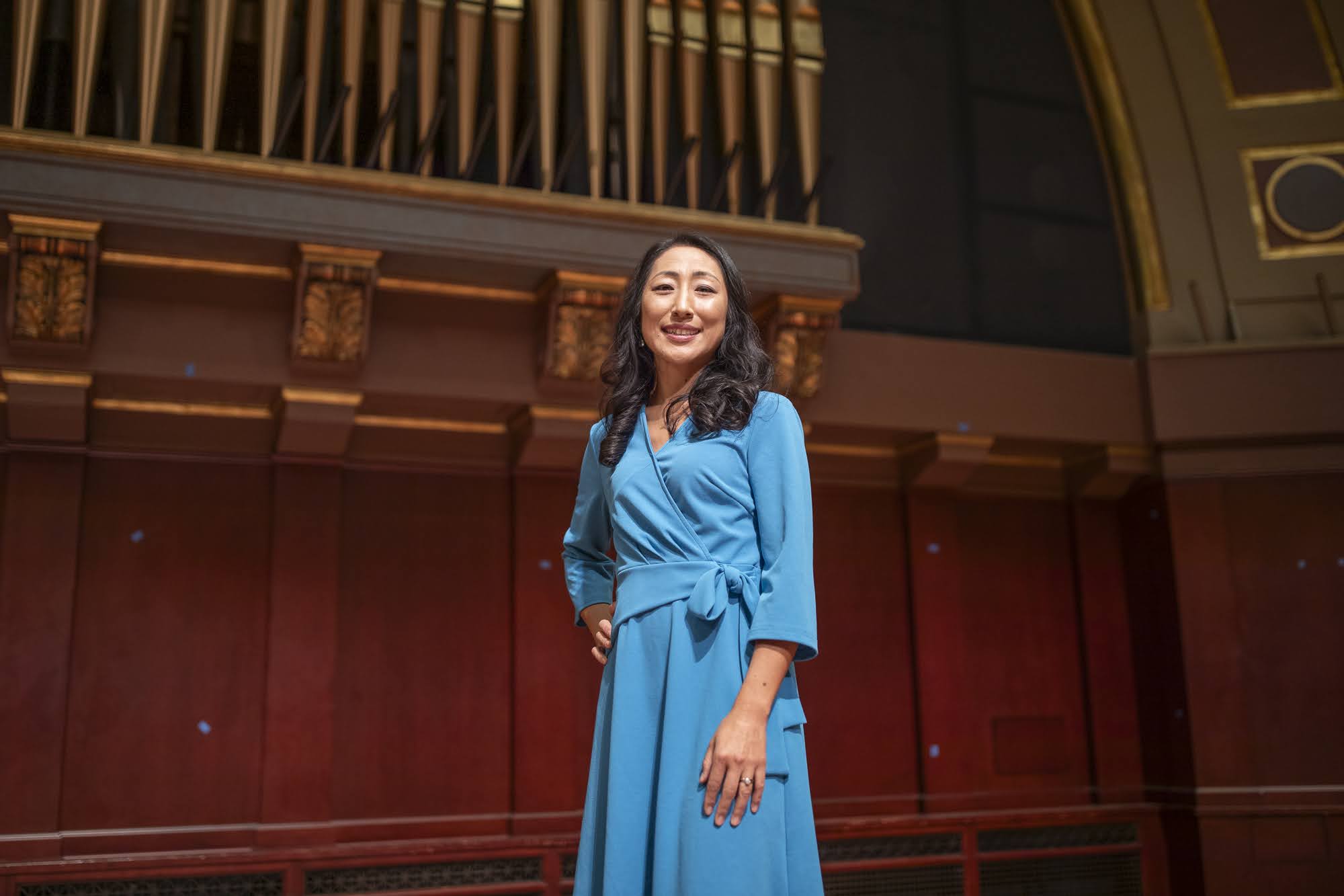 Aya Hagelthorn on the Hill Auditorium stage